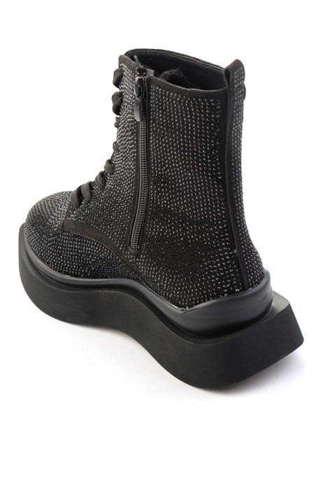Siyah Taşlı  Kadın Bot & Bootie K02313055087