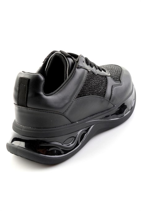 Siyah Taşlı  Kadın Sneaker K01228091587