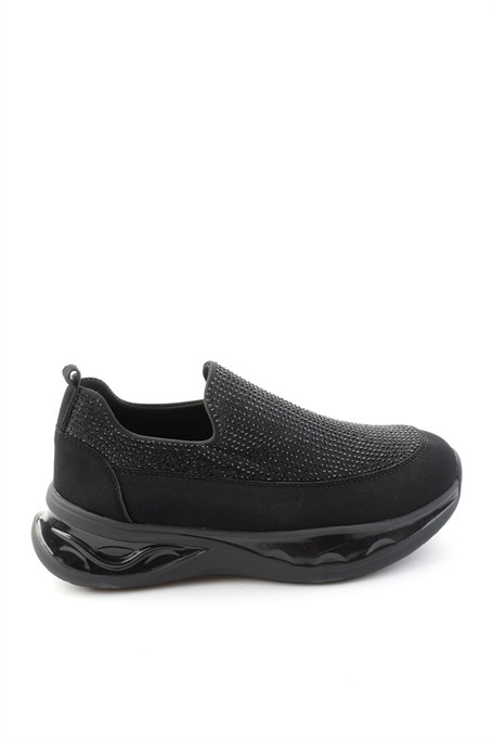 Siyah Taşlı  Kadın Sneaker K01228092220