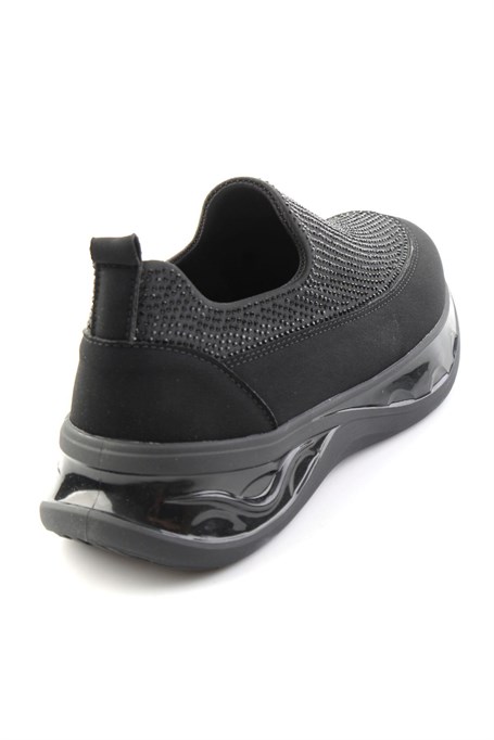 Siyah Taşlı  Kadın Sneaker K01228092220