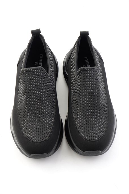 Siyah Taşlı  Kadın Sneaker K01228092220