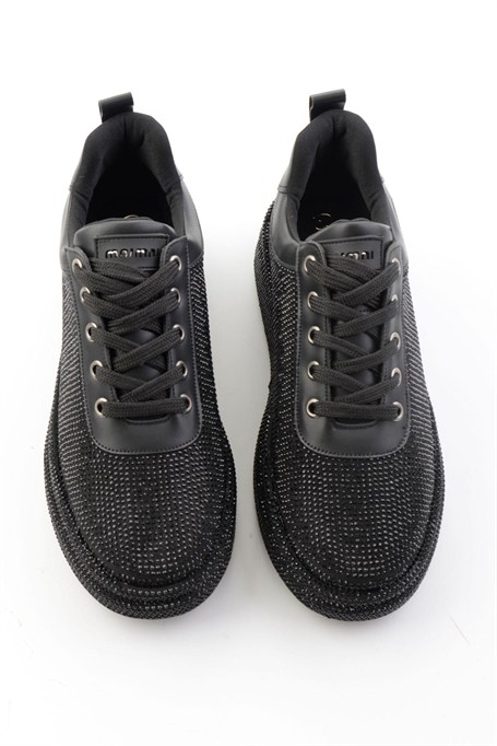 Siyah Taşlı  Kadın Sneaker K01313004287