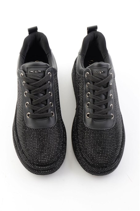 Siyah Taşlı  Kadın Sneaker K01313004287