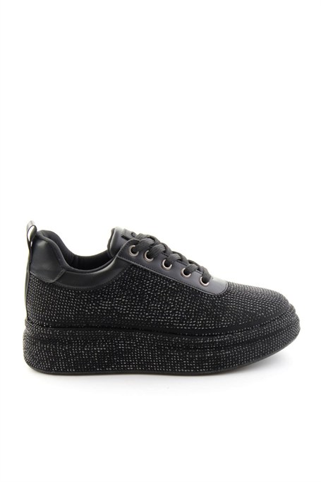 Siyah Taşlı  Kadın Sneaker K01313004287