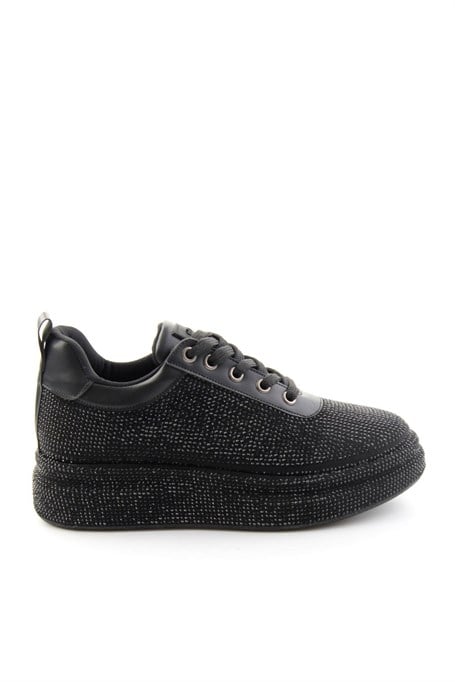 Siyah Taşlı  Kadın Sneaker K01313004287