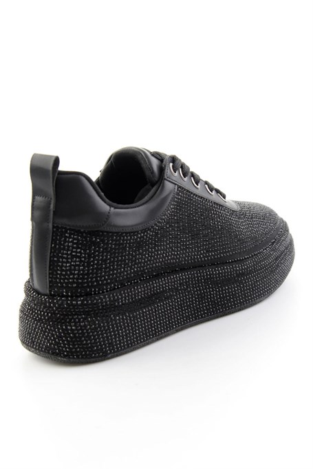 Siyah Taşlı  Kadın Sneaker K01313004287