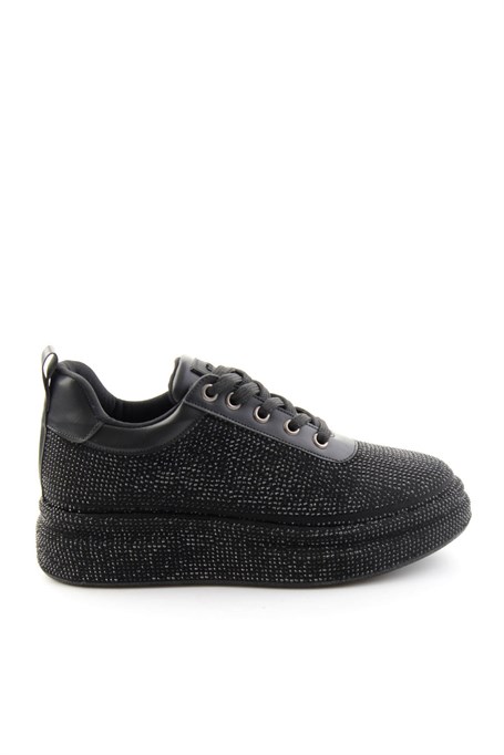 Siyah Taşlı  Kadın Sneaker K01313004287