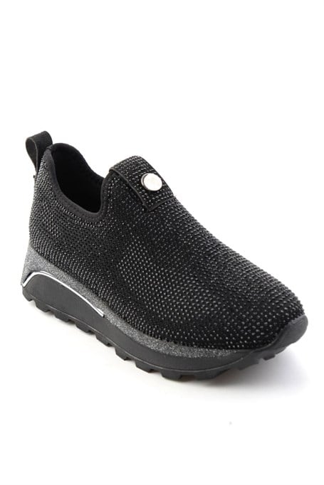 Siyah Taşlı  Kadın Sneaker K01834220087