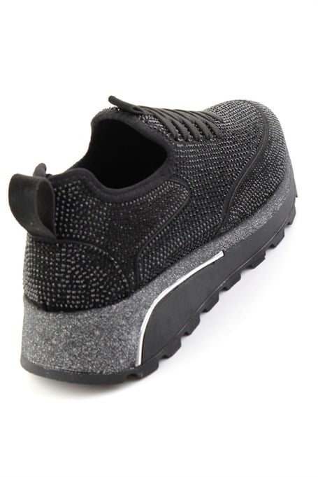 Siyah Taşlı  Kadın Sneaker K01834220187