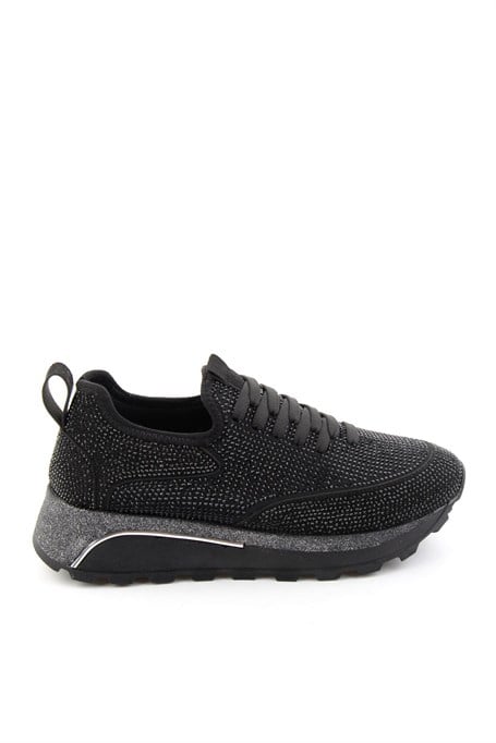 Siyah Taşlı  Kadın Sneaker K01834220187