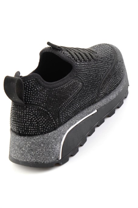 Siyah Taşlı  Kadın Sneaker K01834220187