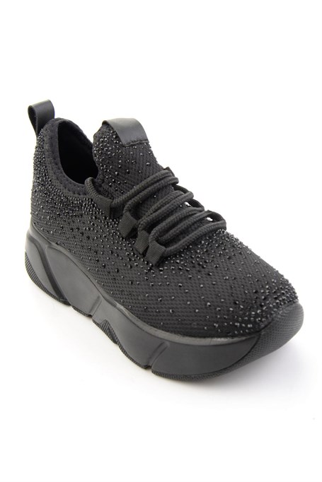 Siyah Triko  Kadın Sneaker K01824040382