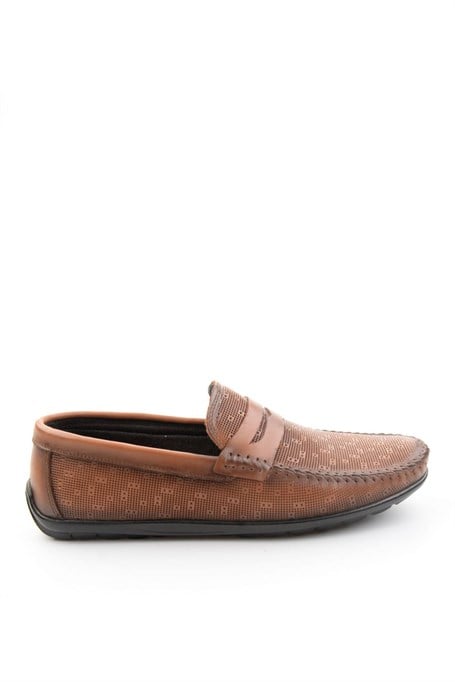 Taba Baskılı Hakiki Deri Erkek Loafer Ayakkabı E01697034003