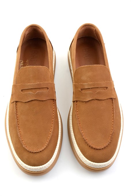 Taba Hakiki Deri Erkek Loafer Ayakkabı E01594324101