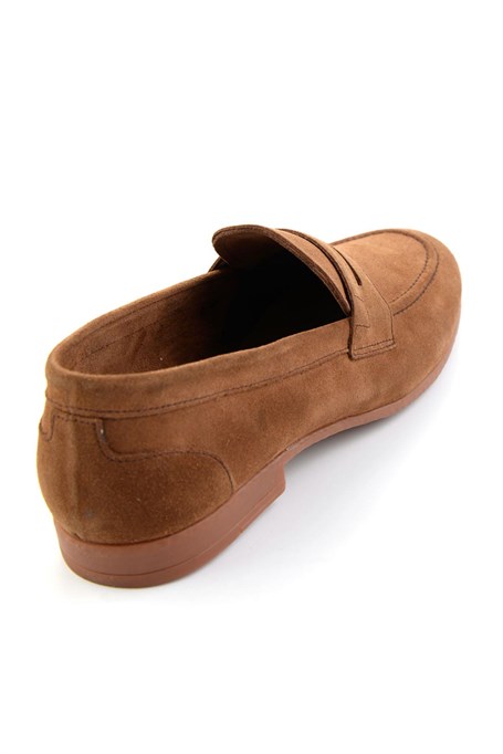 Taba Hakiki Deri Erkek Loafer Ayakkabı E01549024402