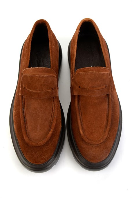 Taba Hakiki Deri Erkek Loafer Ayakkabı E01310113202