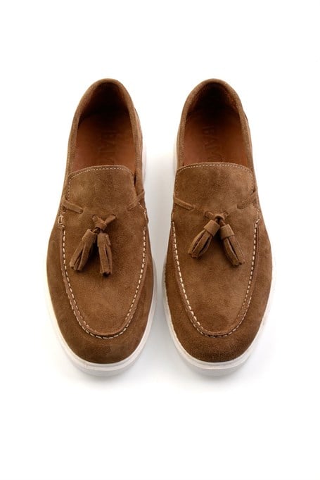 Taba Hakiki Deri Erkek Loafer Ayakkabı E01442310502