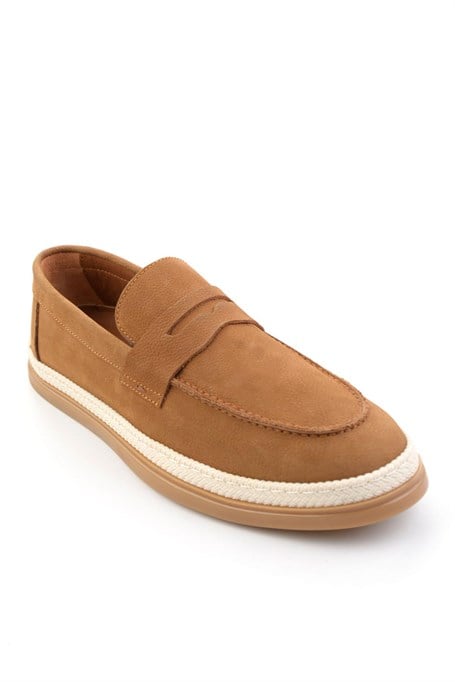 Taba Hakiki Deri Erkek Loafer Ayakkabı E01594324101