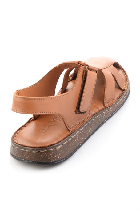 Taba Hakiki Deri Erkek Sandalet E05433010303