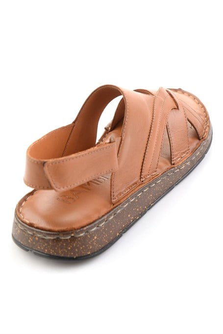 Taba Hakiki Deri Erkek Sandalet E05433011903