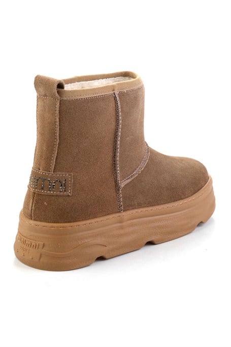 Taba Hakiki Deri Kadın Bot & Bootie K02748100602