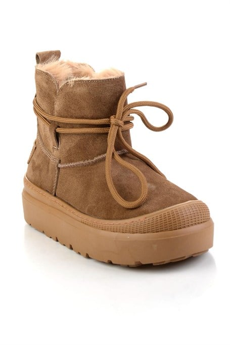 Taba Hakiki Deri Kadın Bot & Bootie K02748100202