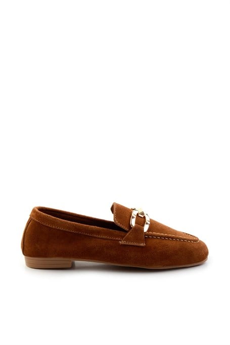 Taba Hakiki Deri Kadın Loafer Ayakkabı K01763071002