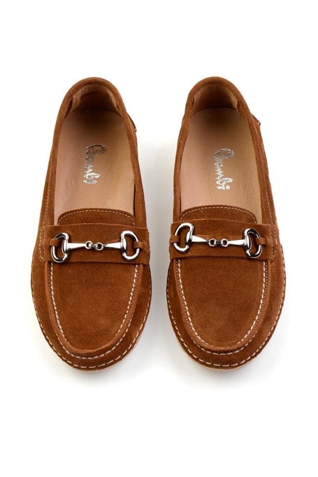 Taba Hakiki Deri Kadın Loafer Ayakkabı K01028130601
