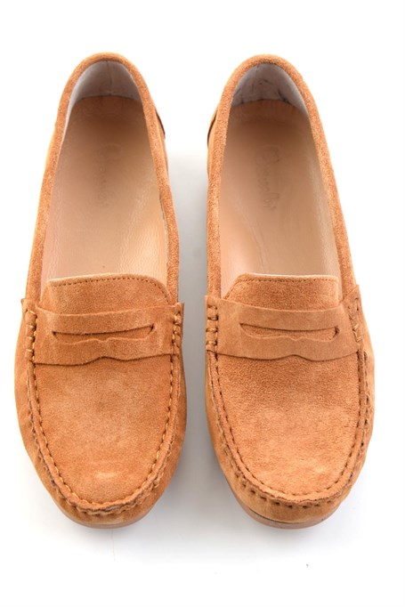 Taba Hakiki Deri Kadın Loafer Ayakkabı K01045035702