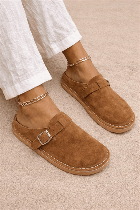 Taba Hakiki Deri Kadın Terlik K04608401902