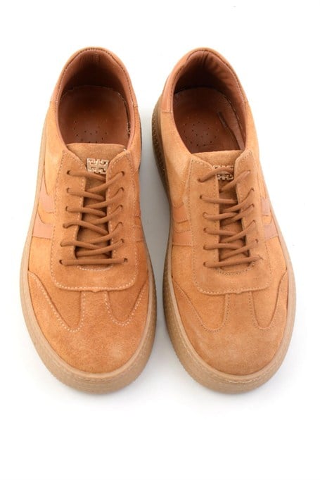 Taba Süet Hakiki Deri Kadın Sneaker K01753222202