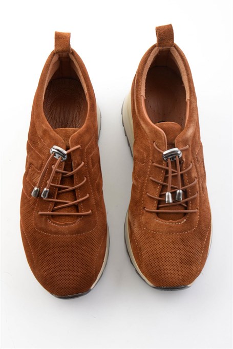 Taba Süet Hakiki Deri Kadın Sneaker K01756709302
