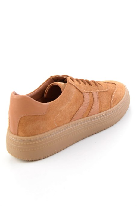 Taba Süet Hakiki Deri Kadın Sneaker K01753222202
