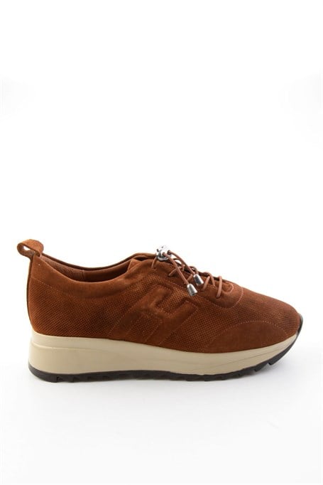 Taba Süet Hakiki Deri Kadın Sneaker K01756709302