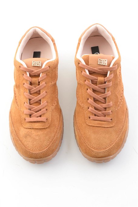 Taba Süet Hakiki Deri Kadın Sneaker K01753516102