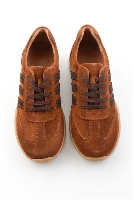 Taba Süet Hakiki Deri Kadın Sneaker K01756705602