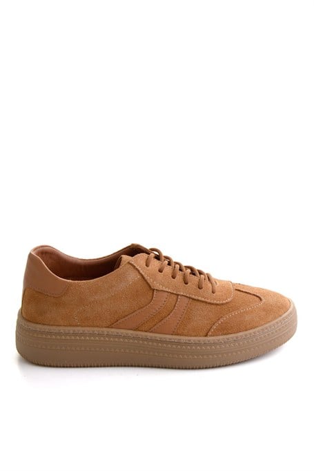 Taba Süet Hakiki Deri Kadın Sneaker K01753222202