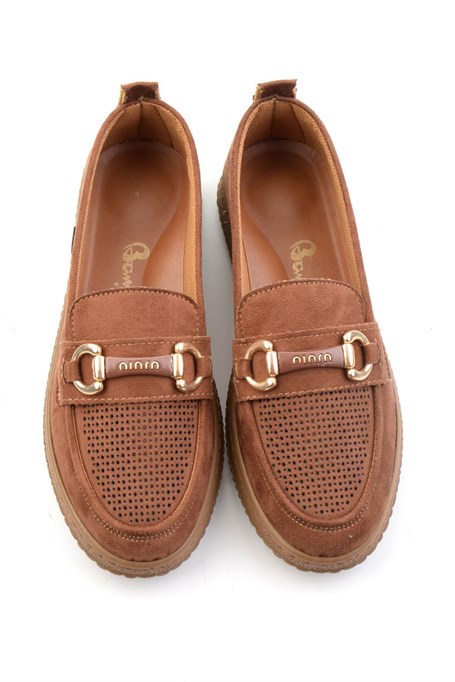 Taba Süet  Kadın Loafer Ayakkabı K01536105272