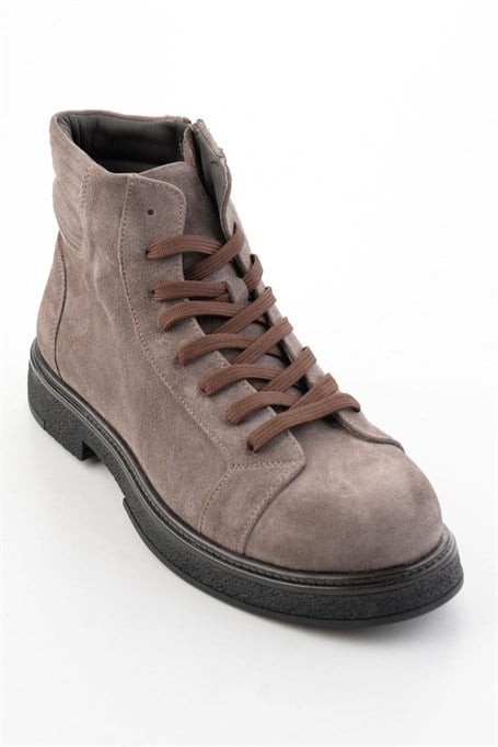 Taupe Süet Hakiki Deri Erkek Bot & Bootie E02589670102