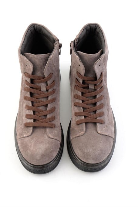 Taupe Süet Hakiki Deri Erkek Bot & Bootie E02589670102