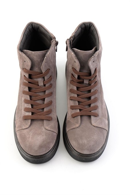 Taupe Süet Hakiki Deri Erkek Bot & Bootie E02589670102