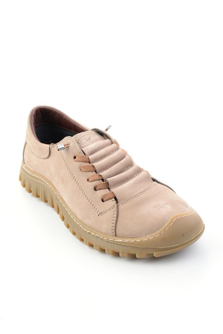 Vizon Nubuk Hakiki Deri Kadın Sneaker K01076100301