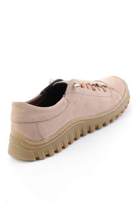 Vizon Nubuk Hakiki Deri Kadın Sneaker K01076100301