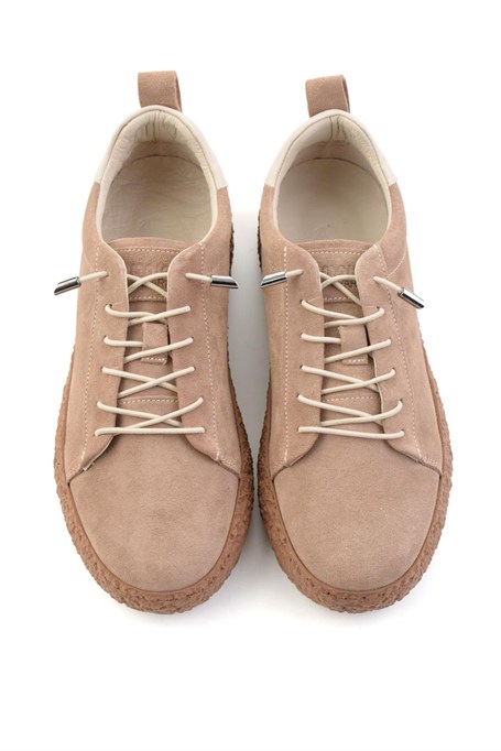 Vizon Süet Hakiki Deri Kadın Sneaker K01822268402