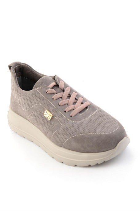 Vizon Süet Hakiki Deri Kadın Sneaker K01753000402