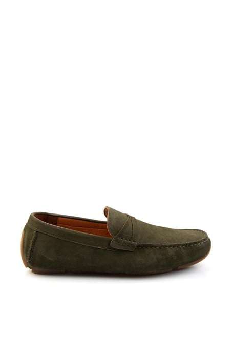 Yeşil Hakiki Deri Erkek Loafer Ayakkabı E01547007801