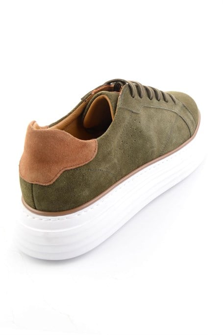 Yeşil Hakiki Deri Erkek Sneaker E01811256002