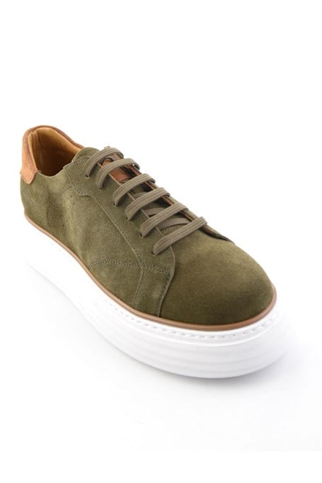 Yeşil Hakiki Deri Erkek Sneaker E01811256002