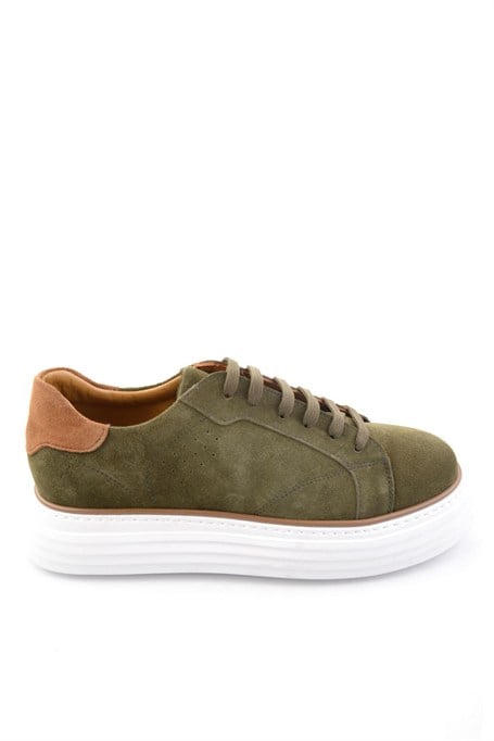 Yeşil Hakiki Deri Erkek Sneaker E01811256002