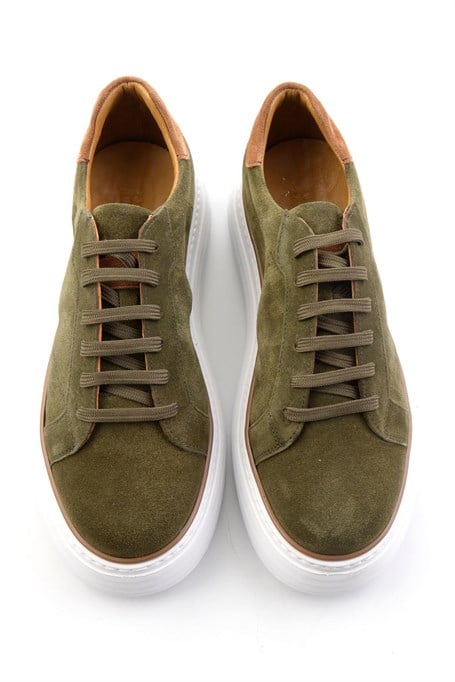 Yeşil Hakiki Deri Erkek Sneaker E01811256002